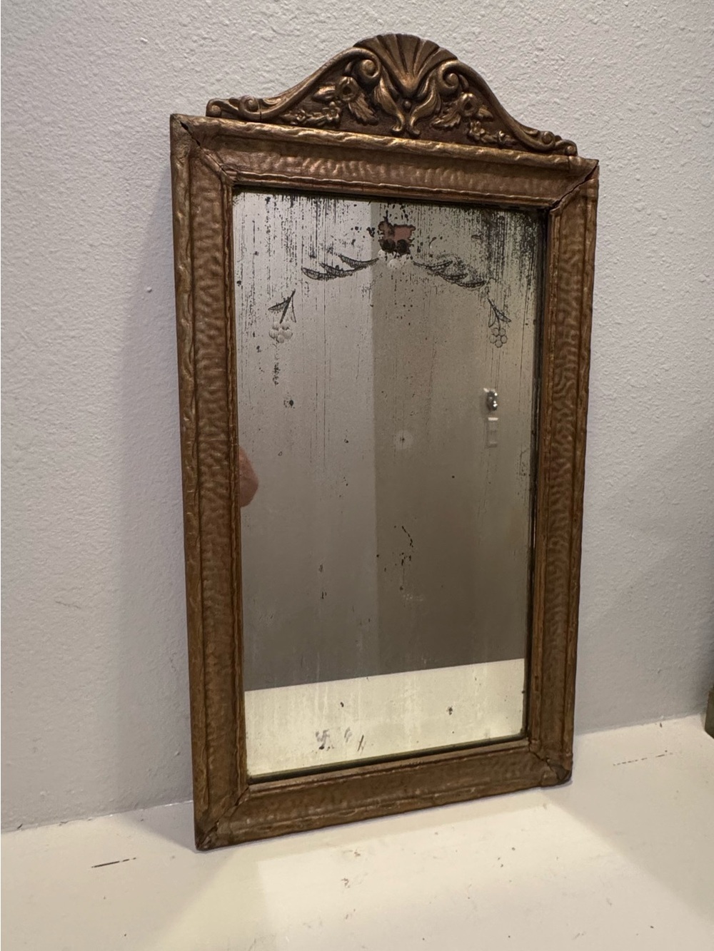 Antique Victorian Gold Guilted Gesso Wooden Wall Mirror, French Louis Style - Picture 7 of 12